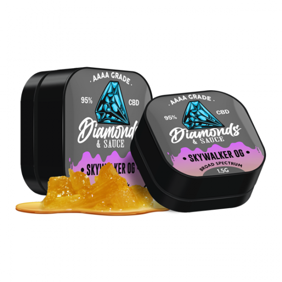 Diamonds & Sauce 95% Broad Spectrum CBD Distillate - 1.5g - Terpene Strains: Skywalker OG