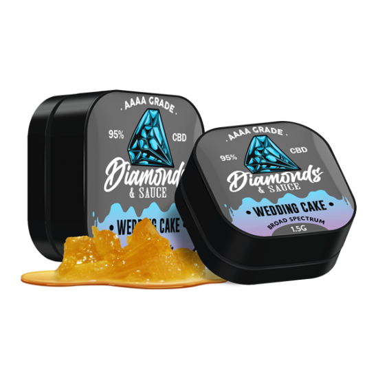 Diamonds & Sauce 95% Broad Spectrum CBD Distillate - 1.5g - Terpene Strains: Wedding Cake