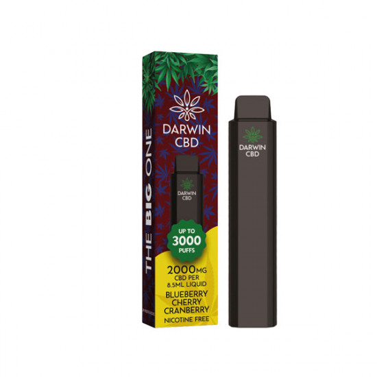 Darwin The Big One 2000mg CBD Disposable Vape Device 3000 Puffs - Flavour: Blueberry Cherry Cranberry