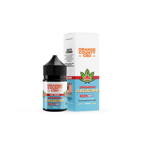 Orange County CBD Cali Range 1500mg CBD 50ml E-liquid (60VG/40PG) - Flavour: Strawberry Cheesecake