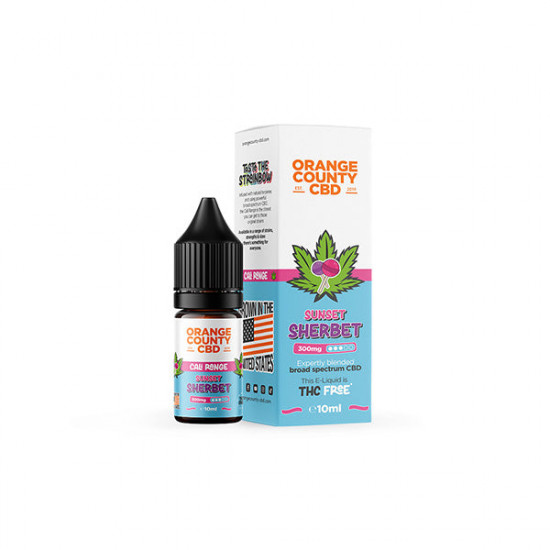 Orange County CBD Cali Range 300mg CBD 10ml E-liquid (60VG/40PG) - Flavour: Sunset Sherbert