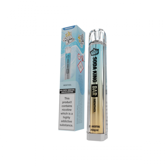 20mg Soda King Bar Disposable Vape Device 600 Puffs - Flavour: Menthol