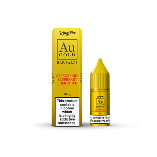 10mg AU Gold By Kingston Nic Salt 10ml (60VG/40PG) - Flavour: Strawberry Raspberry Cherry Ice