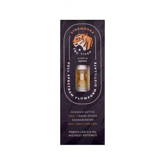 CBD Tiger 350mg Full Spectrum CBD Flowform Vape Cartridge - Flavour: Strawnana