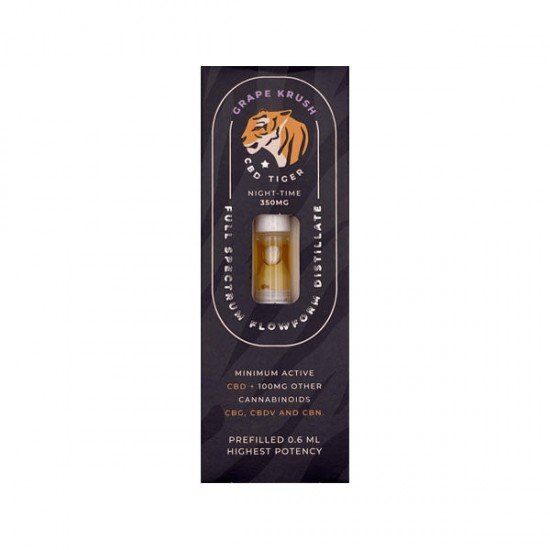 CBD Tiger 350mg Full Spectrum CBD Flowform Vape Cartridge - Flavour: Grape Krush