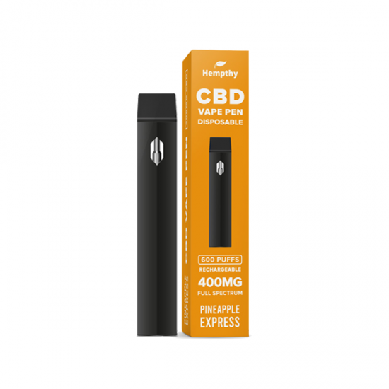 Hempthy 400mg CBD Disposable Vape Pen 600 Puffs - Flavour: Pineapple Express