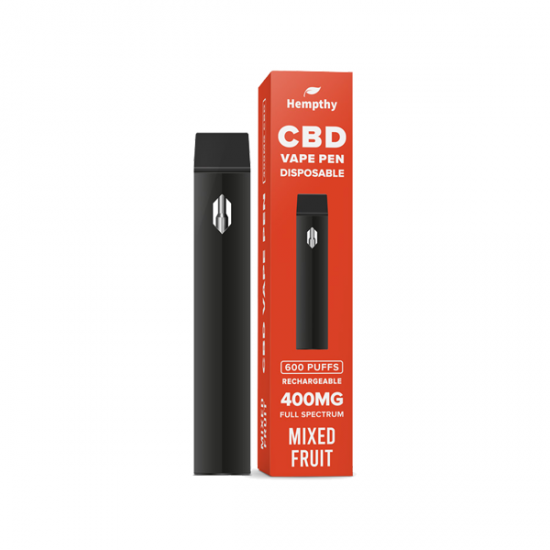 Hempthy 400mg CBD Disposable Vape Pen 600 Puffs - Flavour: Mixed Fruit