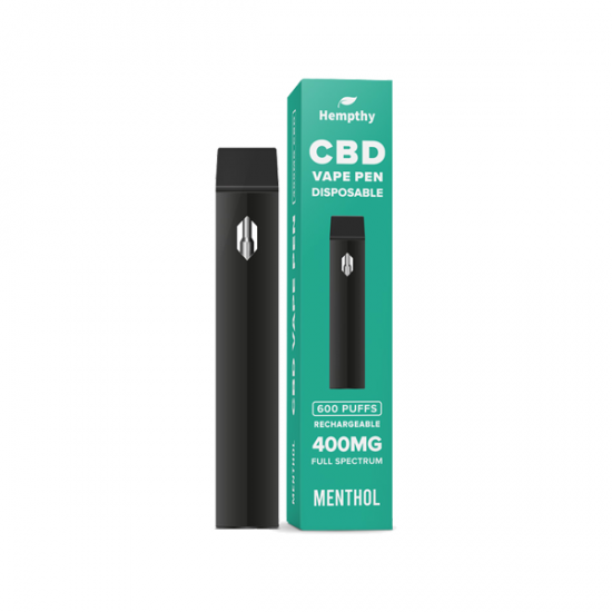 Hempthy 400mg CBD Disposable Vape Pen 600 Puffs - Flavour: Menthol