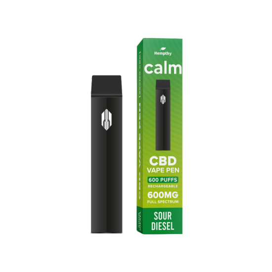 Hempthy 600mg CBD Disposable Vape Pen 600 Puffs - Flavour: Sour Diesel