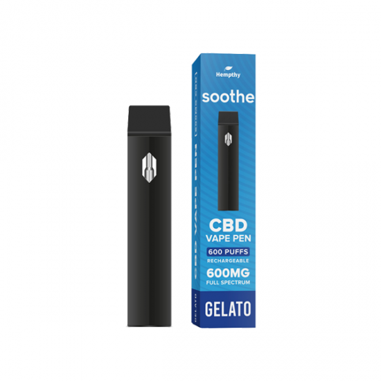 Hempthy 600mg CBD Disposable Vape Pen 600 Puffs - Flavour: Gelato