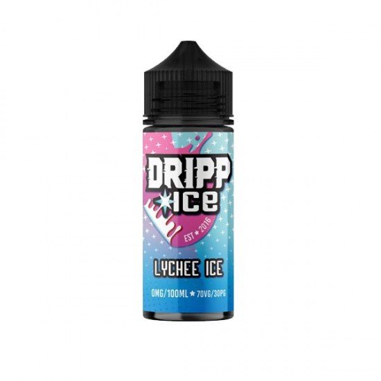 Dripp Ice 0MG 100ml Shortfill (70VG/30PG) - Flavour: Lychee Ice