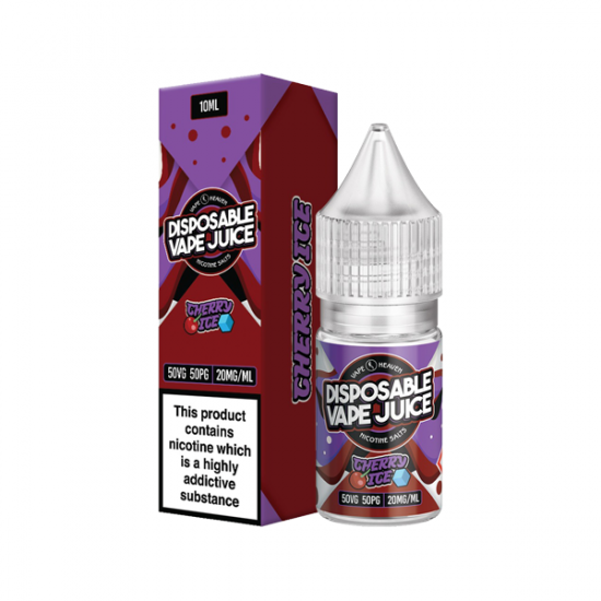 20mg Vape Heaven Disposable Vape Juice 10ml Nic Salts (50VG/50PG) - Flavour: Cherry Ice