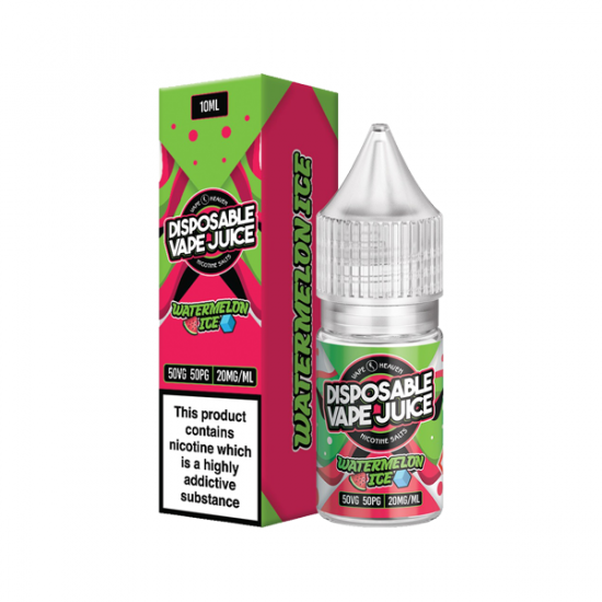 20mg Vape Heaven Disposable Vape Juice 10ml Nic Salts (50VG/50PG) - Flavour: Watermelon Ice