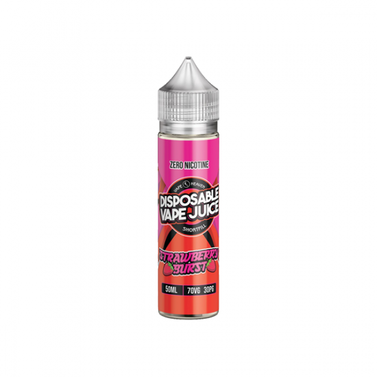 Vape Heaven Disposable Vape Juice 50ml Shortfill 0mg (70VG/30PG) - Flavour: Strawberry Burst