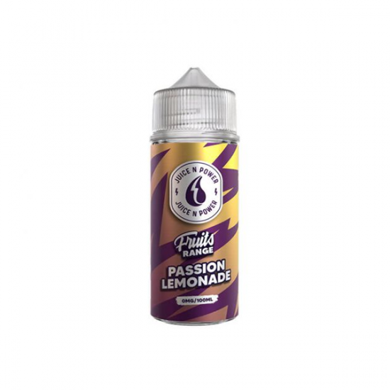 0mg Juice N Power Shortfills 100ml (70VG/30PG) - Flavour: Passion Lemonade