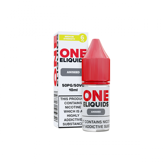 6mg One E-Liquids Flavoured Nicotine E-Liquid 10ml (50VG/50PG) - Flavour: Aniseed