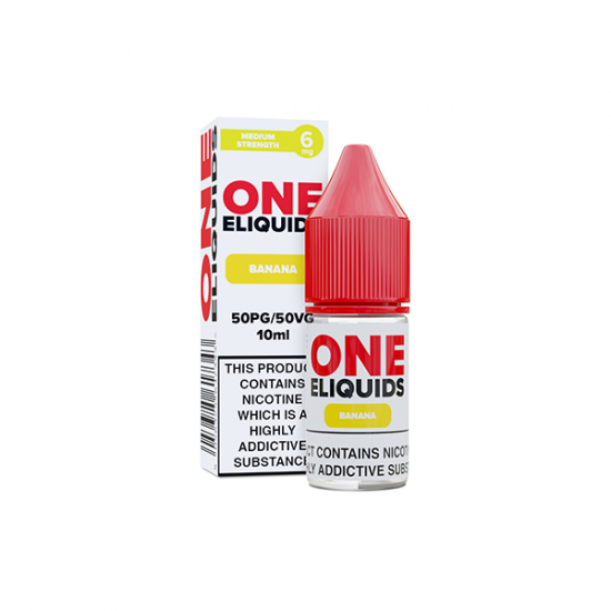 6mg One E-Liquids Flavoured Nicotine E-Liquid 10ml (50VG/50PG) - Flavour: Banana