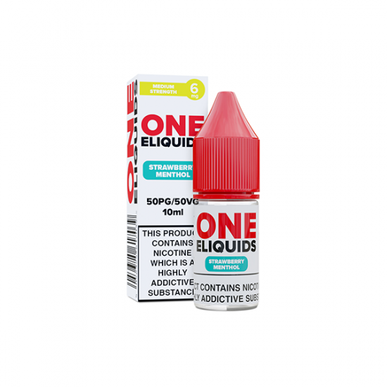 6mg One E-Liquids Flavoured Nicotine E-Liquid 10ml (50VG/50PG) - Flavour: Strawberry Menthol