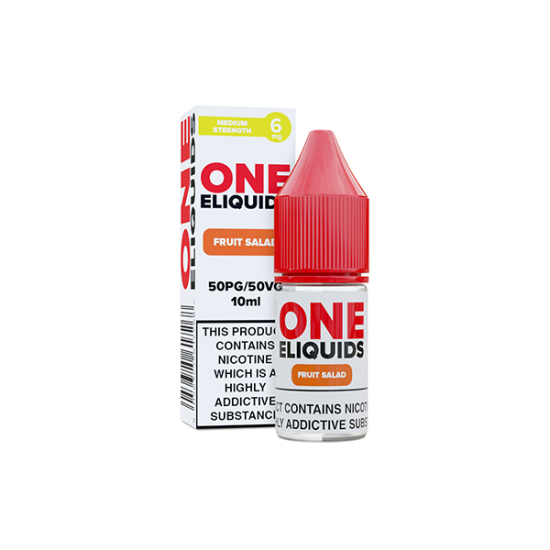 6mg One E-Liquids Flavoured Nicotine E-Liquid 10ml (50VG/50PG) - Flavour: Fruit Salad