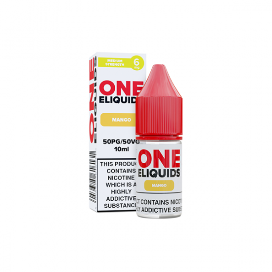 6mg One E-Liquids Flavoured Nicotine E-Liquid 10ml (50VG/50PG) - Flavour: Mango