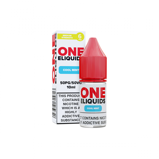 6mg One E-Liquids Flavoured Nicotine E-Liquid 10ml (50VG/50PG) - Flavour: Cool Mint