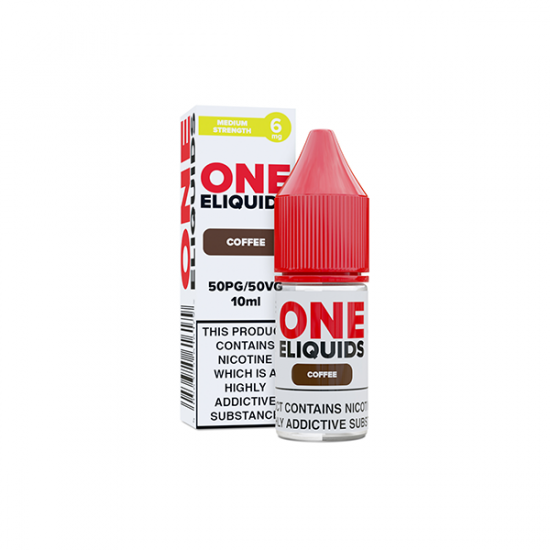 6mg One E-Liquids Flavoured Nicotine E-Liquid 10ml (50VG/50PG) - Flavour: Coffee