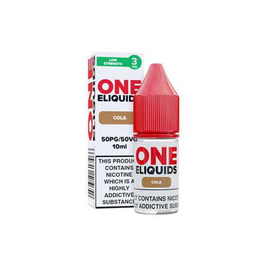 3mg One E-Liquids Flavoured Nicotine E-Liquid 10ml (50VG/50PG) - Flavour: Cola