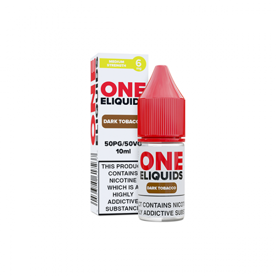 6mg One E-Liquids Flavoured Nicotine E-Liquid 10ml (50VG/50PG) - Flavour: Dark Tobacco