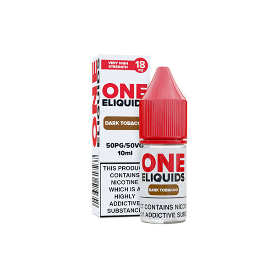 18mg One E-Liquids Flavoured Nicotine E-Liquid 10ml (50VG/50PG) - Flavour: Dark Tobacco