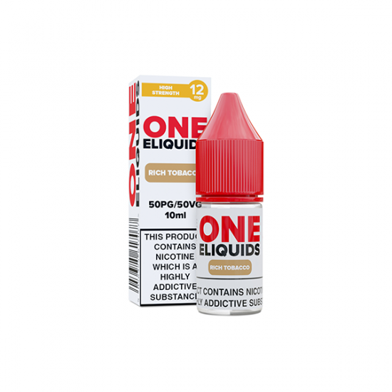 12mg One E-Liquids Flavoured Nicotine E-Liquid 10ml (50VG/50PG) - Flavour: Rich Tobacco