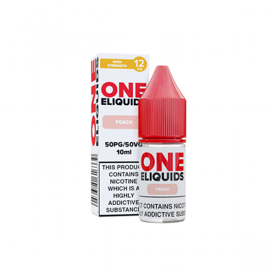 12mg One E-Liquids Flavoured Nicotine E-Liquid 10ml (50VG/50PG) - Flavour: Peach