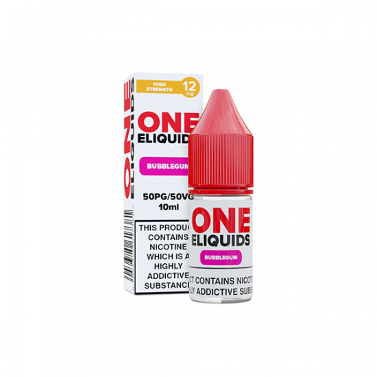 12mg One E-Liquids Flavoured Nicotine E-Liquid 10ml (50VG/50PG) - Flavour: Bubblegum