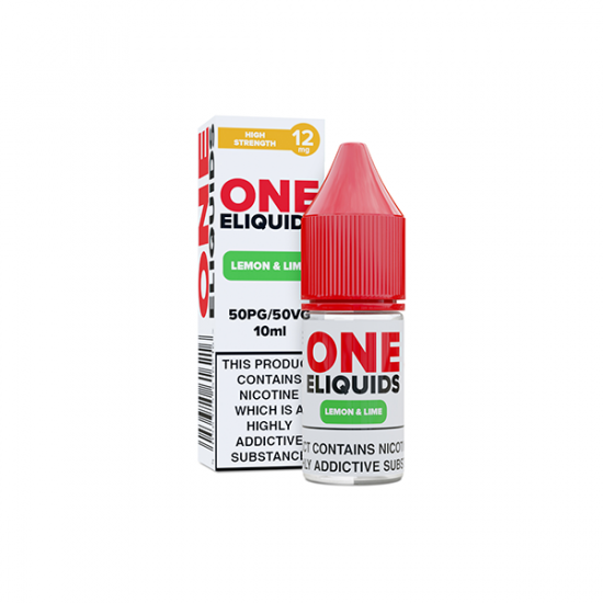 12mg One E-Liquids Flavoured Nicotine E-Liquid 10ml (50VG/50PG) - Flavour: Lemon Lime