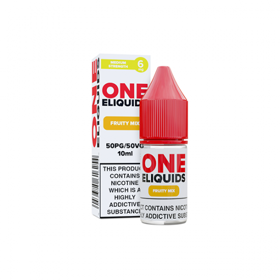 6mg One E-Liquids Flavoured Nicotine E-Liquid 10ml (50VG/50PG) - Flavour: Fruit Mix