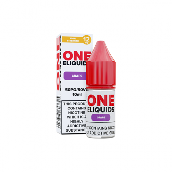 12mg One E-Liquids Flavoured Nicotine E-Liquid 10ml (50VG/50PG) - Flavour: Grape