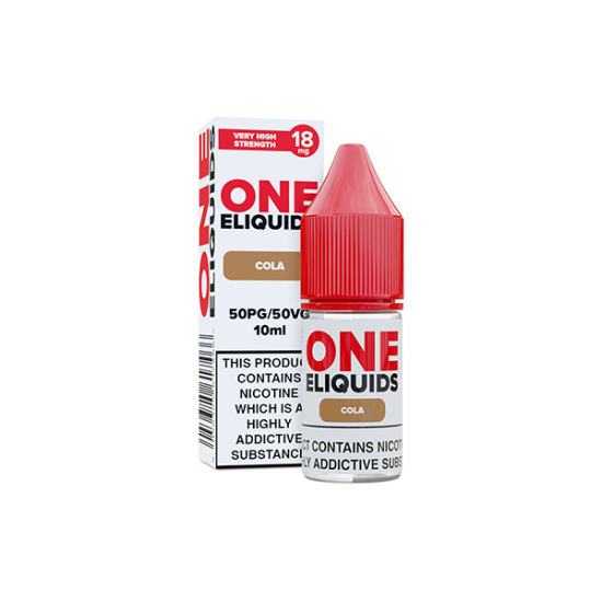 18mg One E-Liquids Flavoured Nicotine E-Liquid 10ml (50VG/50PG) - Flavour: Cola