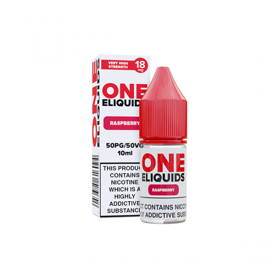 18mg One E-Liquids Flavoured Nicotine E-Liquid 10ml (50VG/50PG) - Flavour: Raspberry