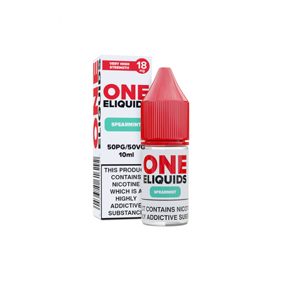 18mg One E-Liquids Flavoured Nicotine E-Liquid 10ml (50VG/50PG) - Flavour: Spearmint