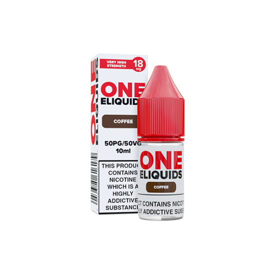 18mg One E-Liquids Flavoured Nicotine E-Liquid 10ml (50VG/50PG) - Flavour: Coffee