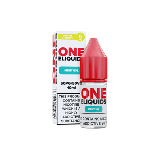 6mg One E-Liquids Flavoured Nicotine E-Liquid 10ml (50VG/50PG) - Flavour: Menthol