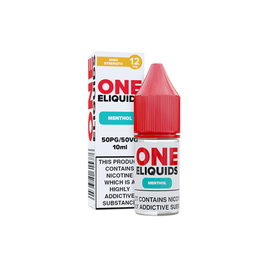 12mg One E-Liquids Flavoured Nicotine E-Liquid 10ml (50VG/50PG) - Flavour: Menthol