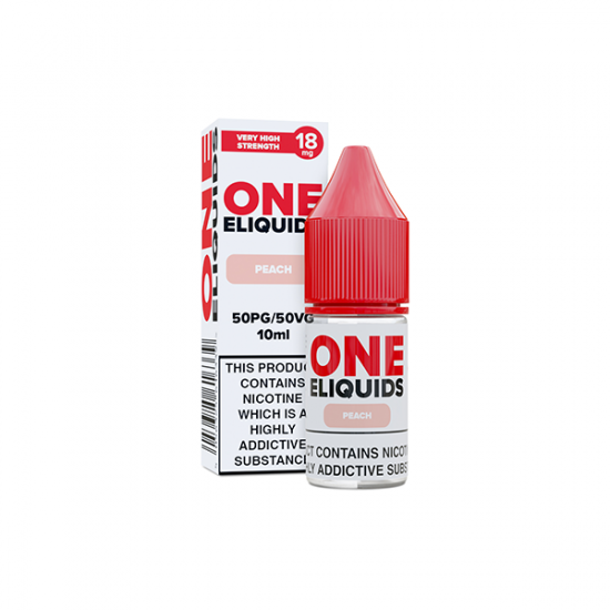 18mg One E-Liquids Flavoured Nicotine E-Liquid 10ml (50VG/50PG) - Flavour: Peach