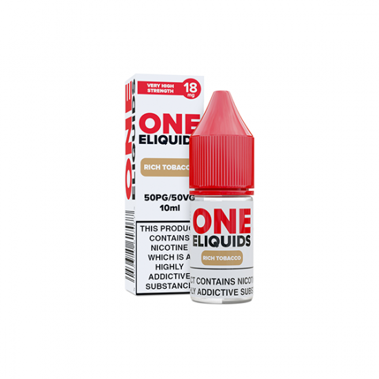 18mg One E-Liquids Flavoured Nicotine E-Liquid 10ml (50VG/50PG) - Flavour: Rich Tobacco