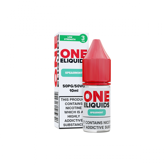 3mg One E-Liquids Flavoured Nicotine E-Liquid 10ml (50VG/50PG) - Flavour: Spearmint