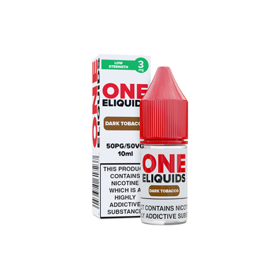 3mg One E-Liquids Flavoured Nicotine E-Liquid 10ml (50VG/50PG) - Flavour: Dark Tobacco