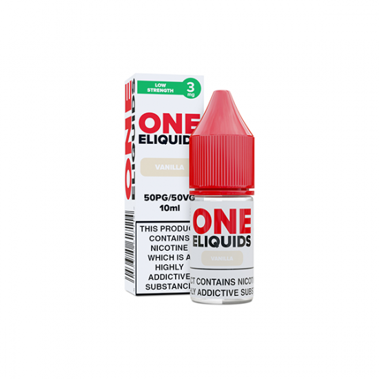 3mg One E-Liquids Flavoured Nicotine E-Liquid 10ml (50VG/50PG) - Flavour: Vanilla