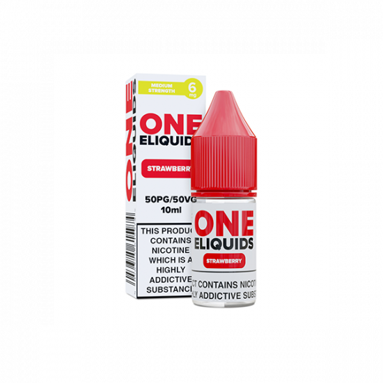 6mg One E-Liquids Flavoured Nicotine E-Liquid 10ml (50VG/50PG) - Flavour: Strawberry