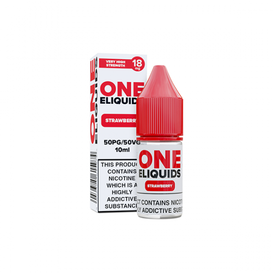 18mg One E-Liquids Flavoured Nicotine E-Liquid 10ml (50VG/50PG) - Flavour: Strawberry