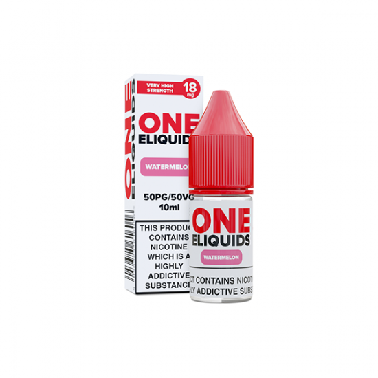 18mg One E-Liquids Flavoured Nicotine E-Liquid 10ml (50VG/50PG) - Flavour: Watermelon