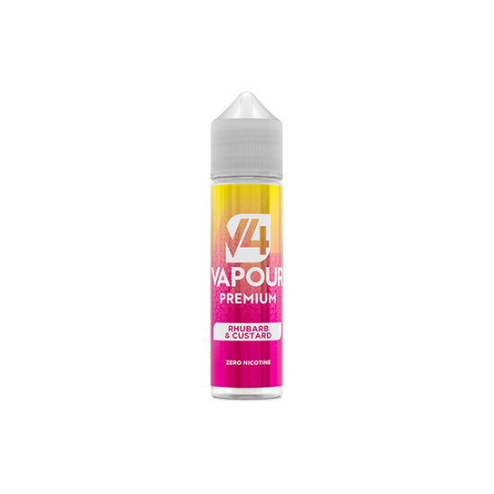 V4 Premium 50ml Shortfill 0mg (70VG/30PG) - Flavour: Rhubarb & Custard